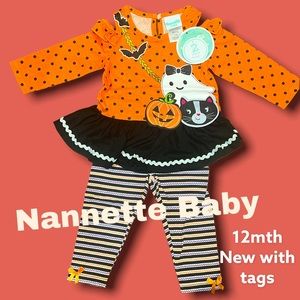 Nannette baby NWT 2 piece Halloween outfit 12mth tutu